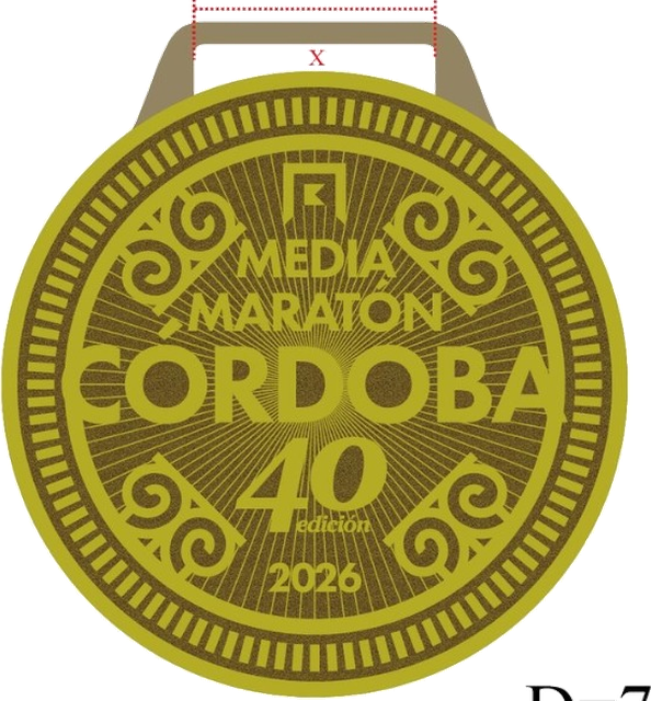 Anverso de la medalla: Media Maratón Córdoba, 40 edición, 2026